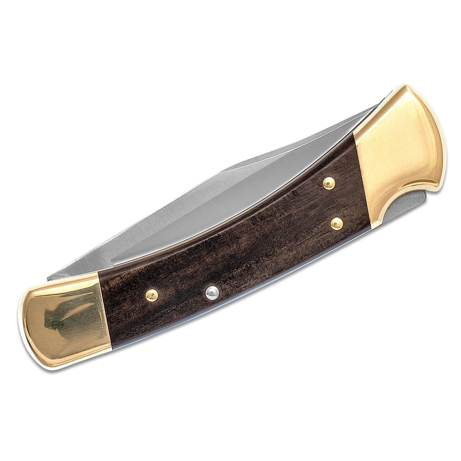BUCK 0110BRSA-B Folding Hunter AUTO 420HC钢 乌木柄黄铜刀枕 1599