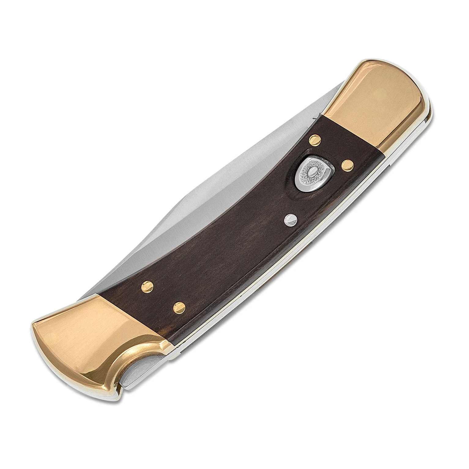 BUCK 0110BRSA-B Folding Hunter AUTO 420HC钢 乌木柄黄铜刀枕 1599