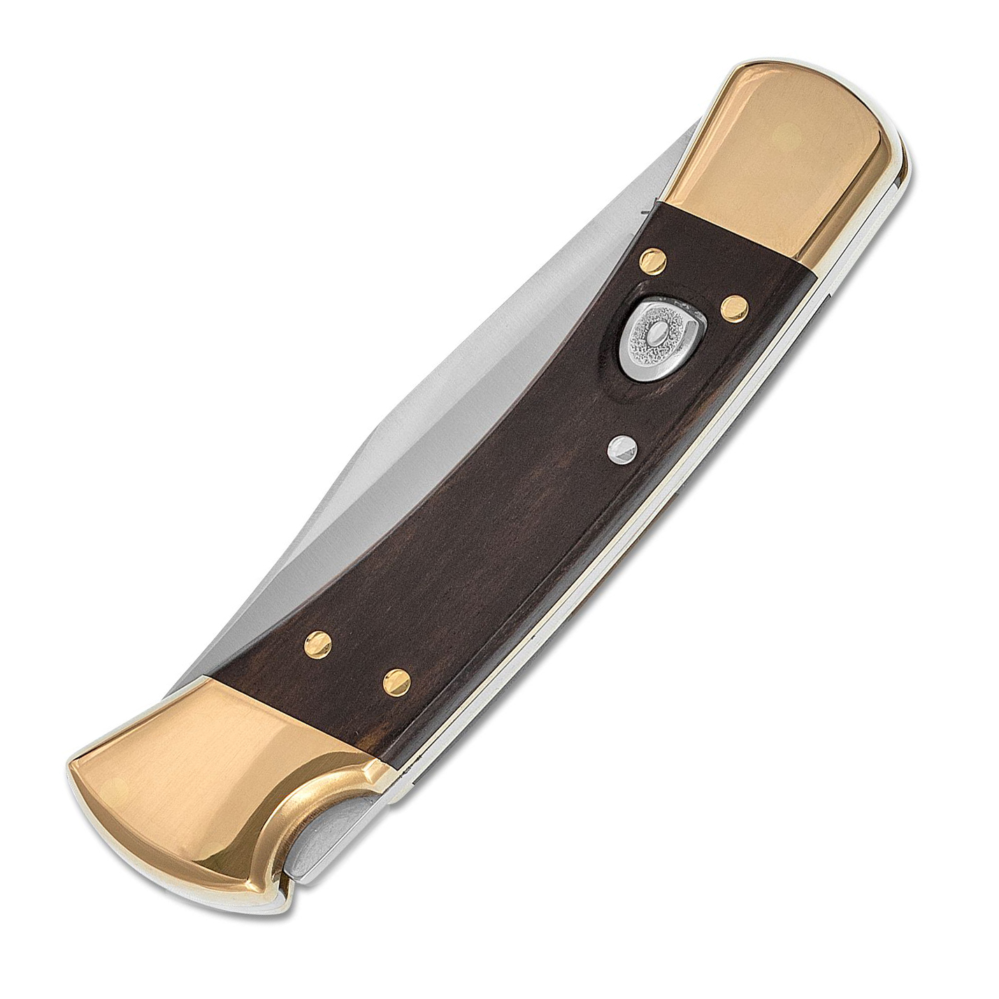 BUCK 0110BRSA-B Folding Hunter AUTO 420HC钢 乌木柄黄铜刀枕 1599