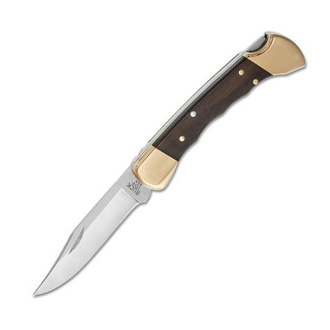 BUCK 0110BRSFG-B Hunter® 420HC钢 木+黄铜刀枕 指槽版 610