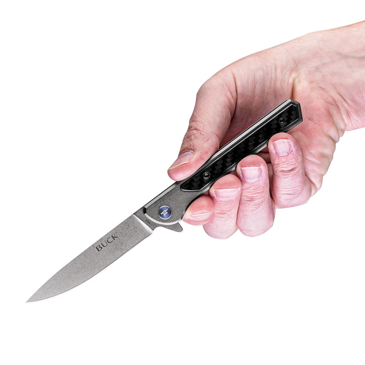 Buck 0264GYS-B Cavalier 7Cr17不锈钢 铝+碳纤维柄 355