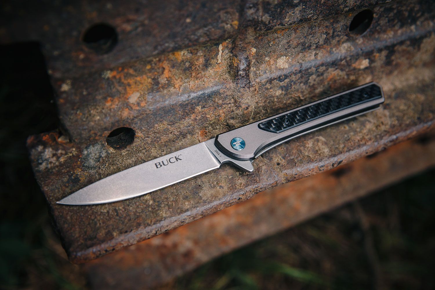 Buck 0264GYS-B Cavalier 7Cr17不锈钢 铝+碳纤维柄 355