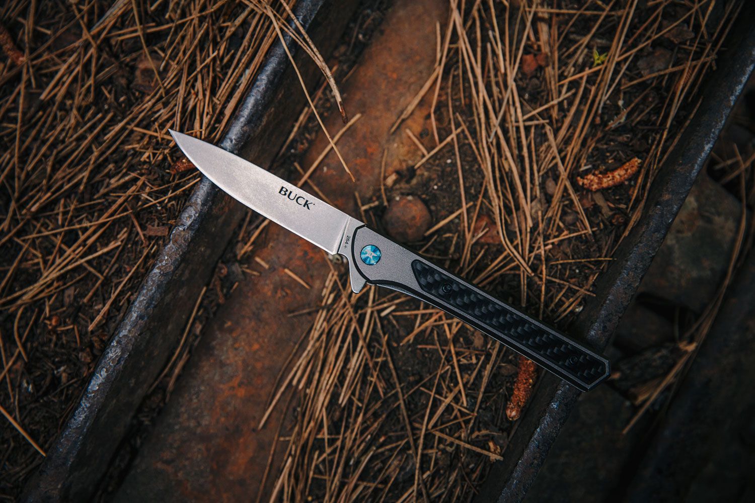 Buck 0264GYS-B Cavalier 7Cr17不锈钢 铝+碳纤维柄 355
