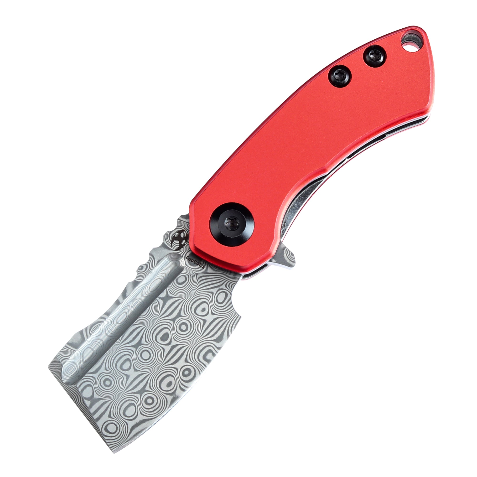 kansept mini korvid 大马士革钢 铝合金柄 T3030P2 红色 559
