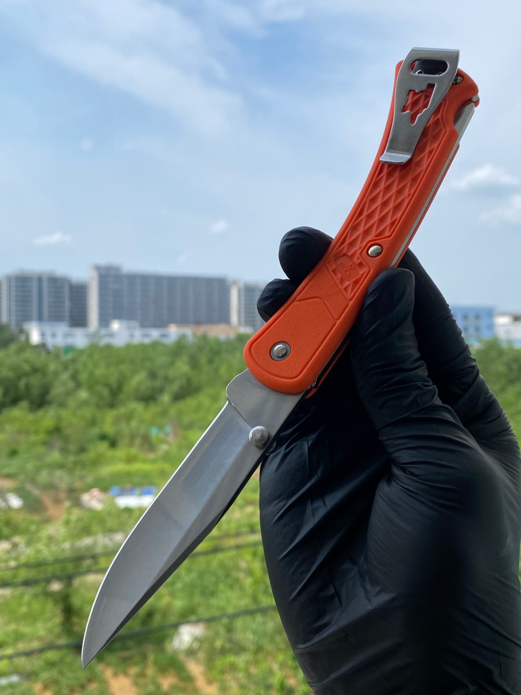 BUCK 0110ORS2-B Slim Hunter 420HC钢 玻璃纤维尼龙柄 橘色 349