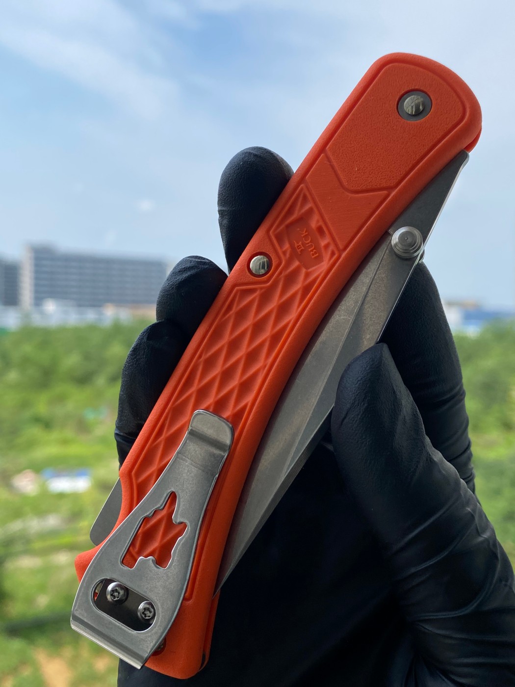 BUCK 0110ORS2-B Slim Hunter 420HC钢 玻璃纤维尼龙柄 橘色 349