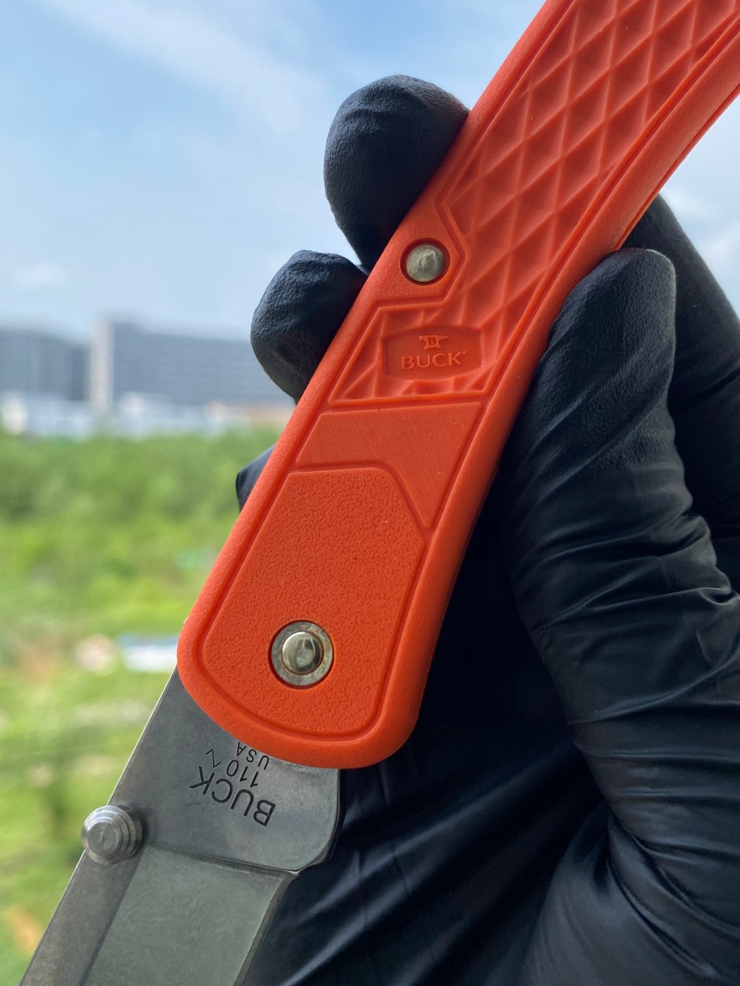 BUCK 0110ORS2-B Slim Hunter 420HC钢 玻璃纤维尼龙柄 橘色 349