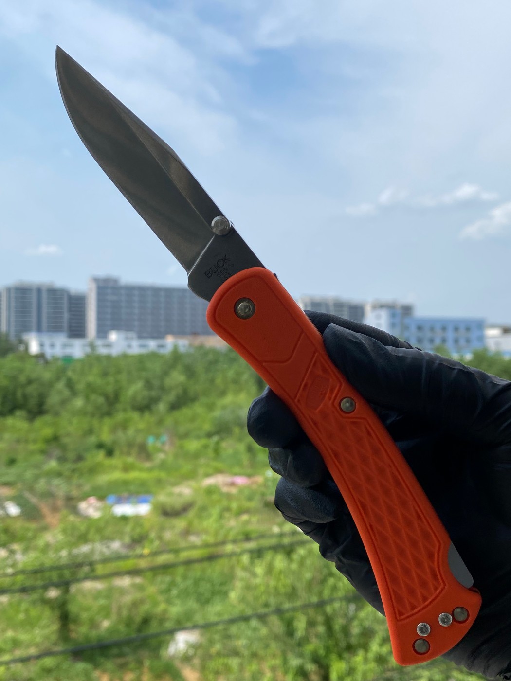 BUCK 0110ORS2-B Slim Hunter 420HC钢 玻璃纤维尼龙柄 橘色 349