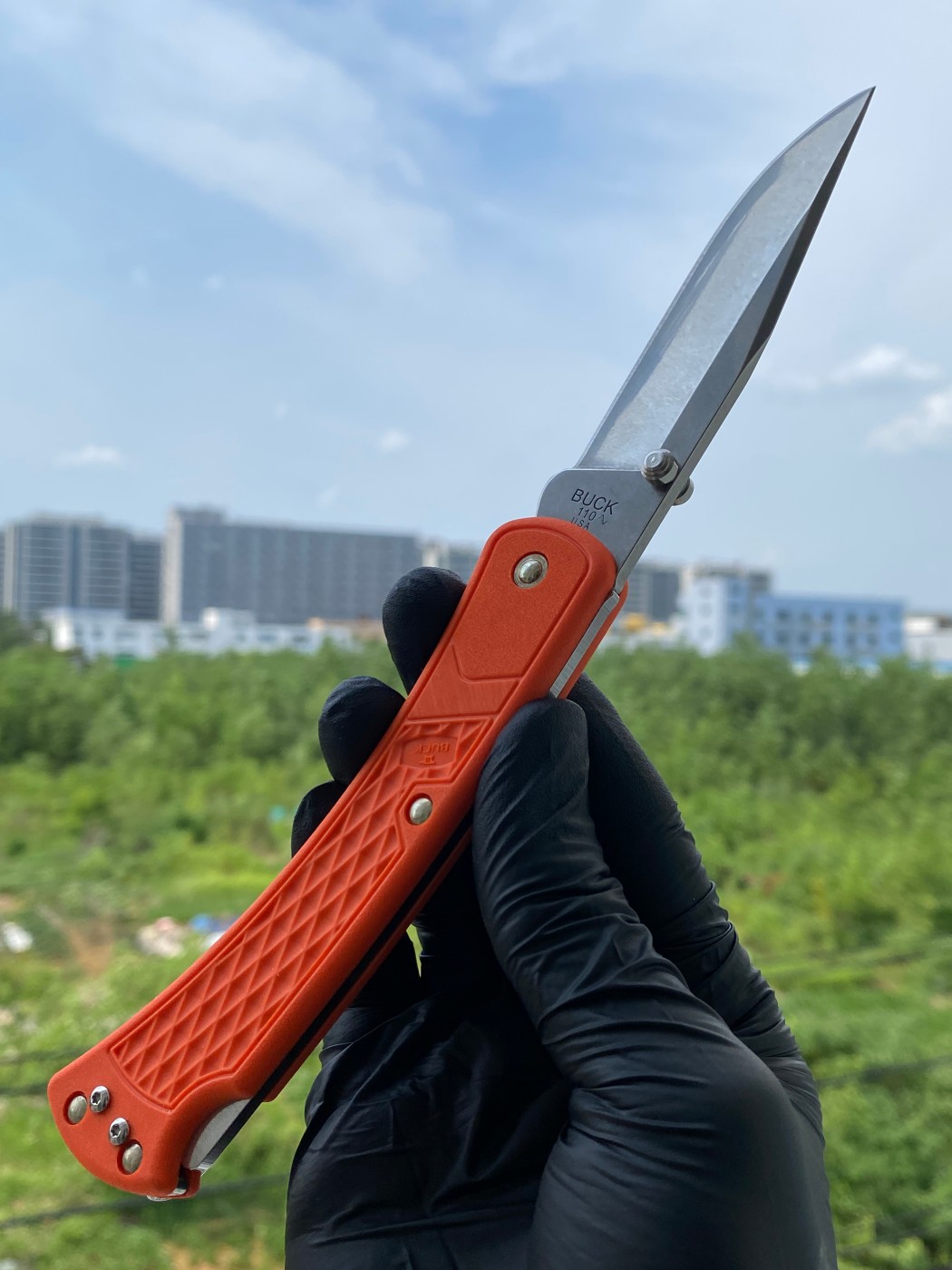 BUCK 0110ORS2-B Slim Hunter 420HC钢 玻璃纤维尼龙柄 橘色 349