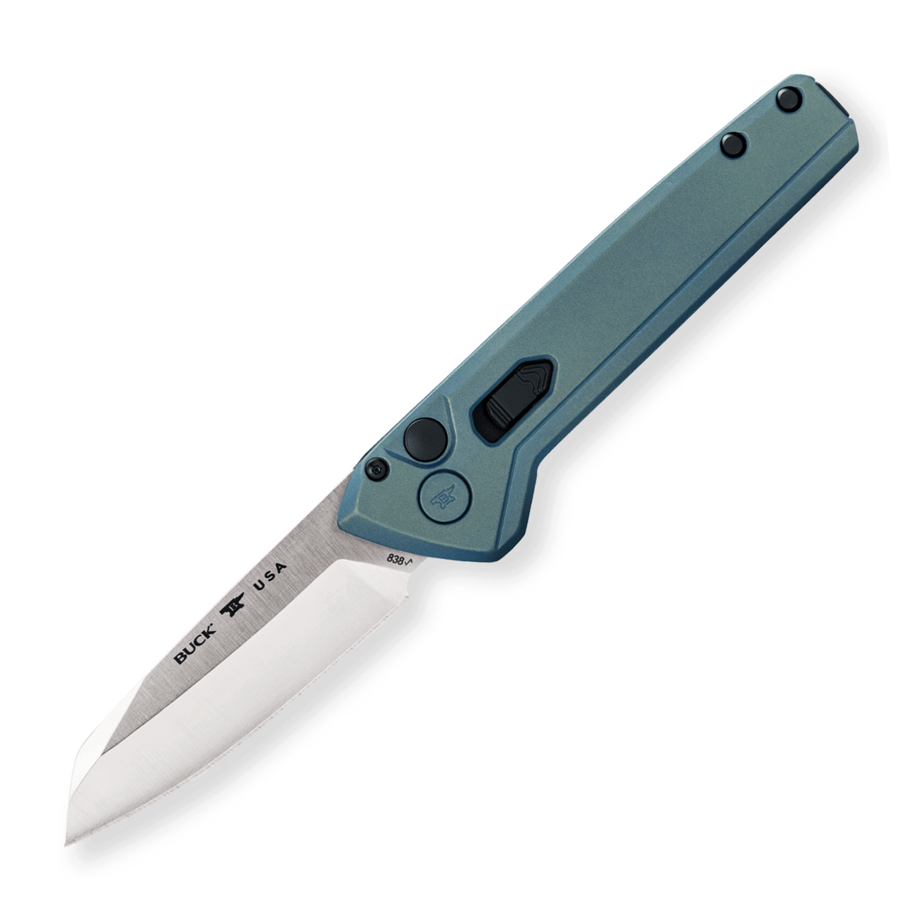 Buck 0838BLS-B Wharncliffe 154CM不锈钢 涂层铝 蓝色 1440