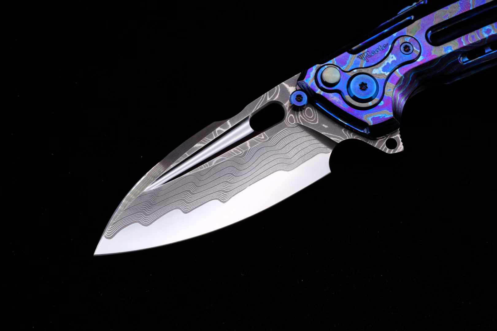 瑞特&正一  大马士革钢 MagnaCut钢芯 锆马手柄 T6000 重折 终结者半定制版