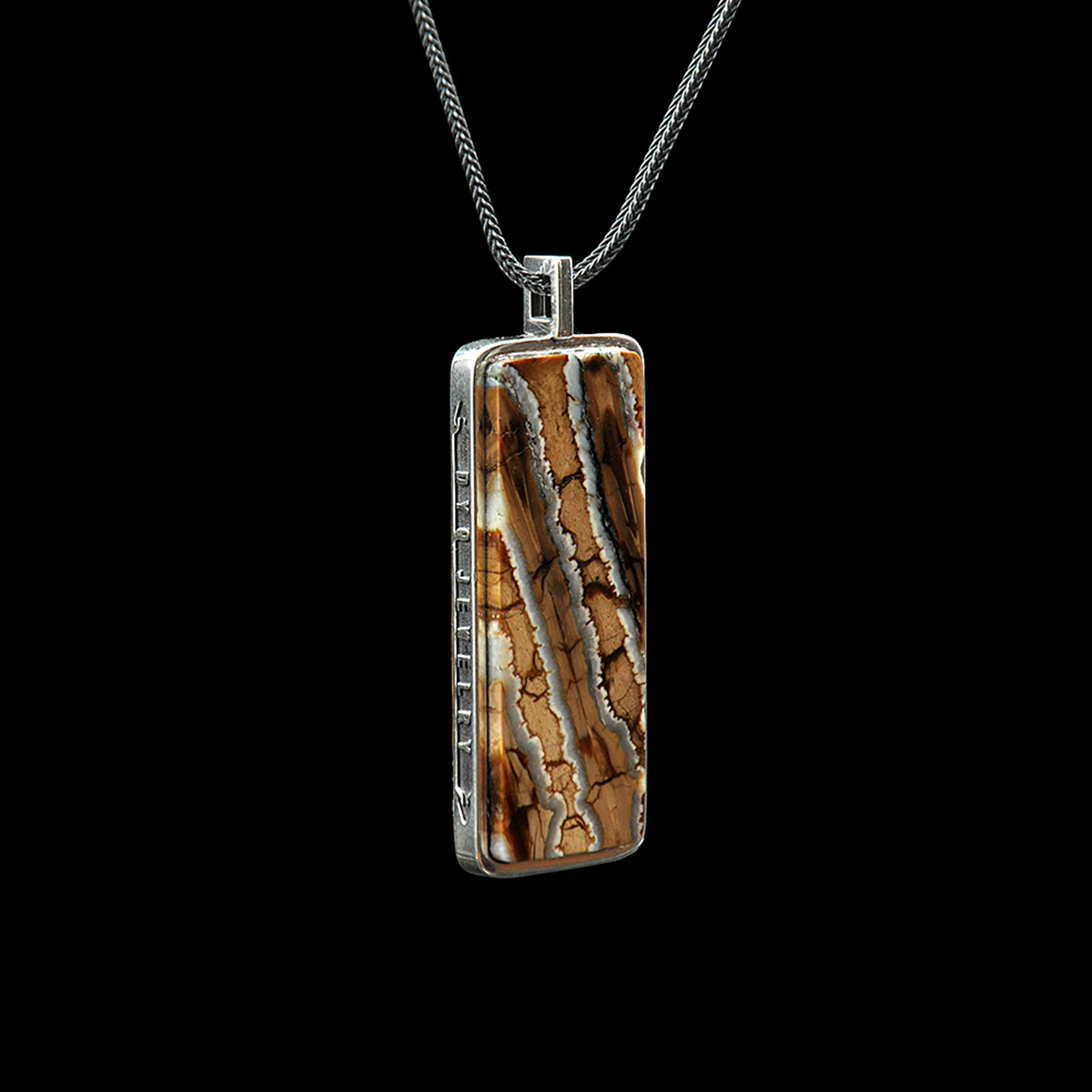 DYQ Jewelry 无忧 925银 猛犸牙臼齿化石 项链吊坠