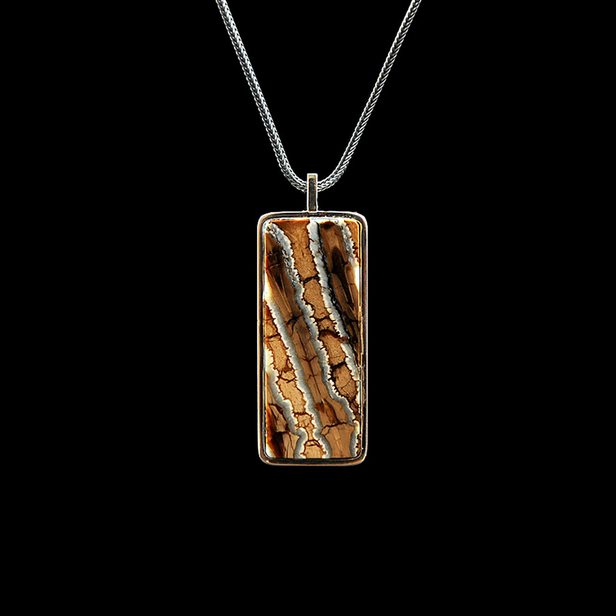 DYQ Jewelry 无忧 925银 猛犸牙臼齿化石 项链吊坠