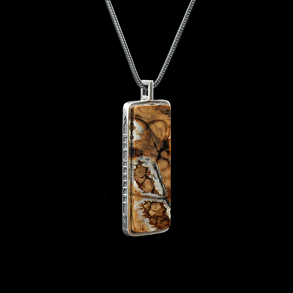 DYQ Jewelry 无忧 925银 猛犸牙臼齿化石 项链吊坠