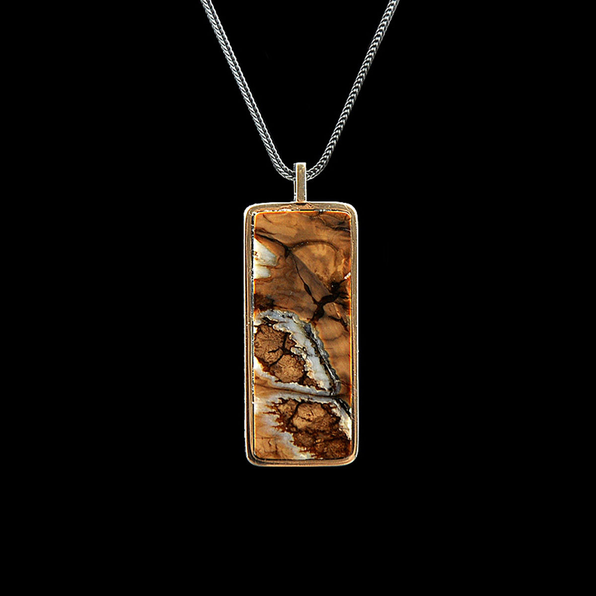 DYQ Jewelry 无忧 925银 猛犸牙臼齿化石 项链吊坠