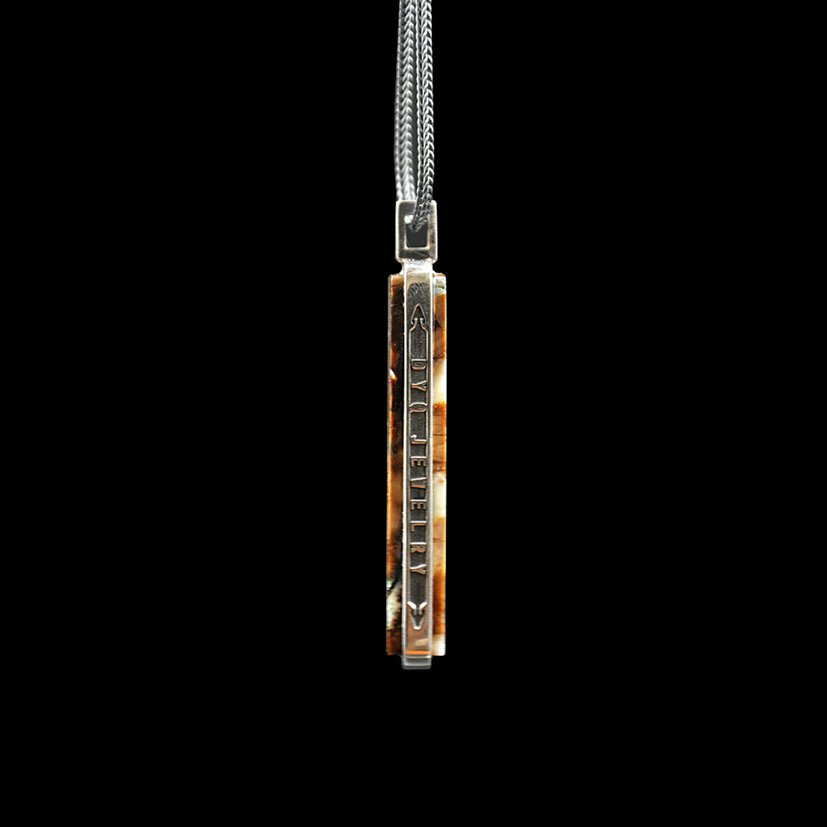 DYQ Jewelry 无忧 925银 猛犸牙臼齿化石 项链吊坠