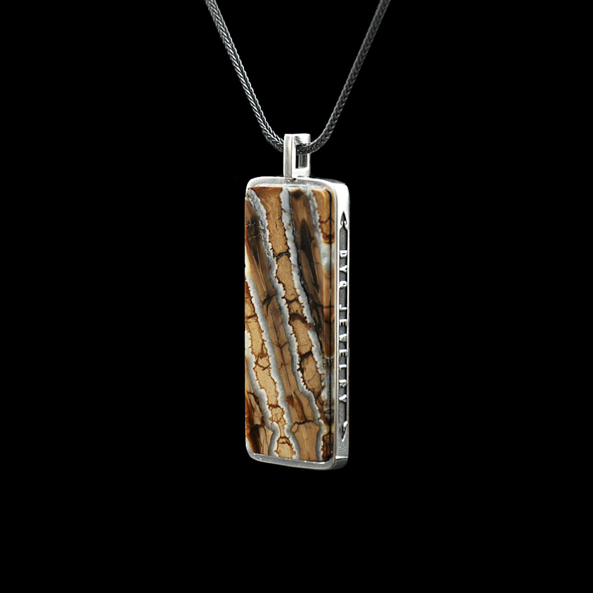 DYQ Jewelry 无忧 925银 猛犸牙臼齿化石 项链吊坠