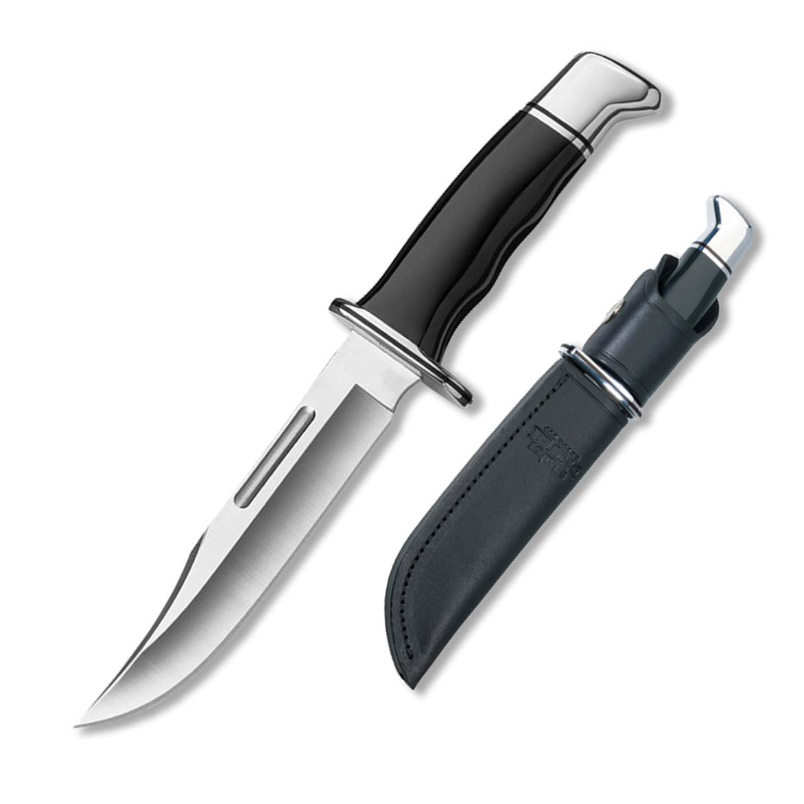 Buck Knives 0119BKS-B 420HC钢 黑色酚醛树脂手柄 带铝制护手和柄头 皮鞘 660