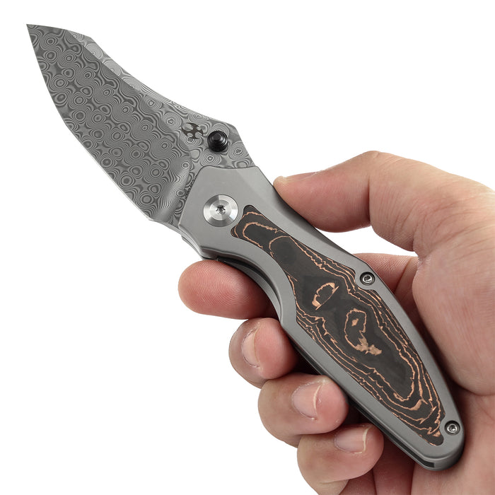 Kansept Knives Baba Yaga 大马士革钢 钛合金+碳纤维柄 K1074C2 1380