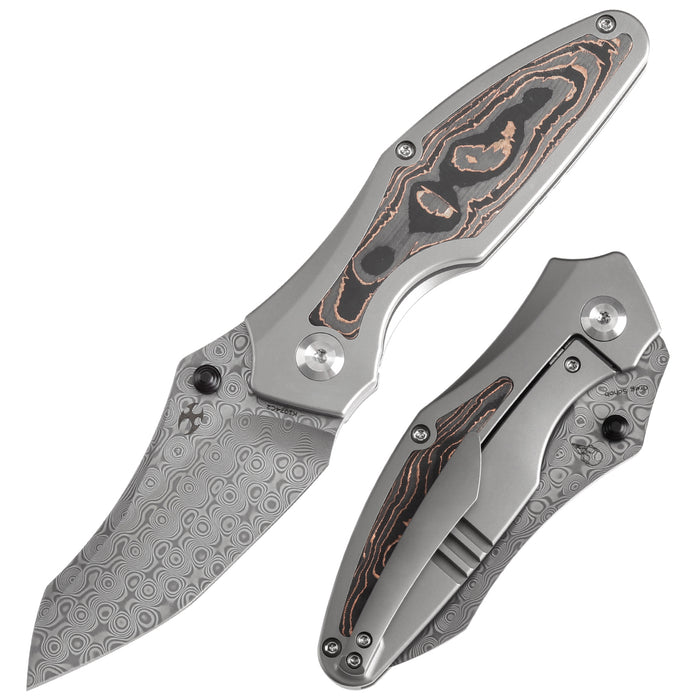 Kansept Knives Baba Yaga 大马士革钢 钛合金+碳纤维柄 K1074C2 1380