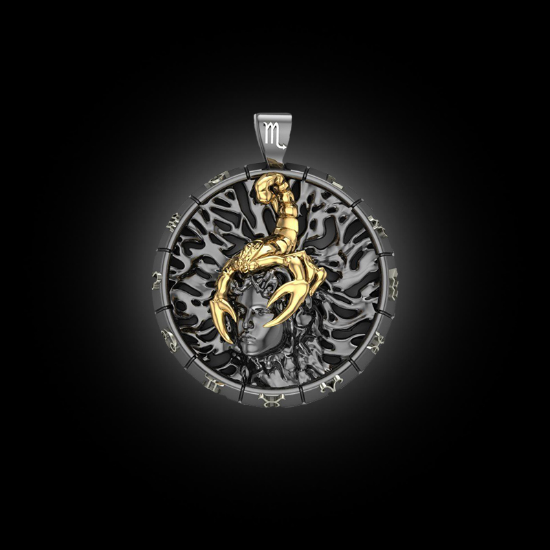 DYQ Jewelry 十二生肖系列 925银 14K金 项链吊坠 天蝎座 3860