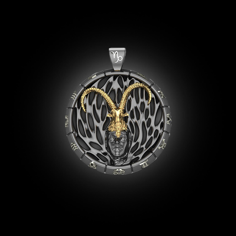 DYQ Jewelry 十二生肖系列 925银 14K金 项链吊坠 摩羯座 3860