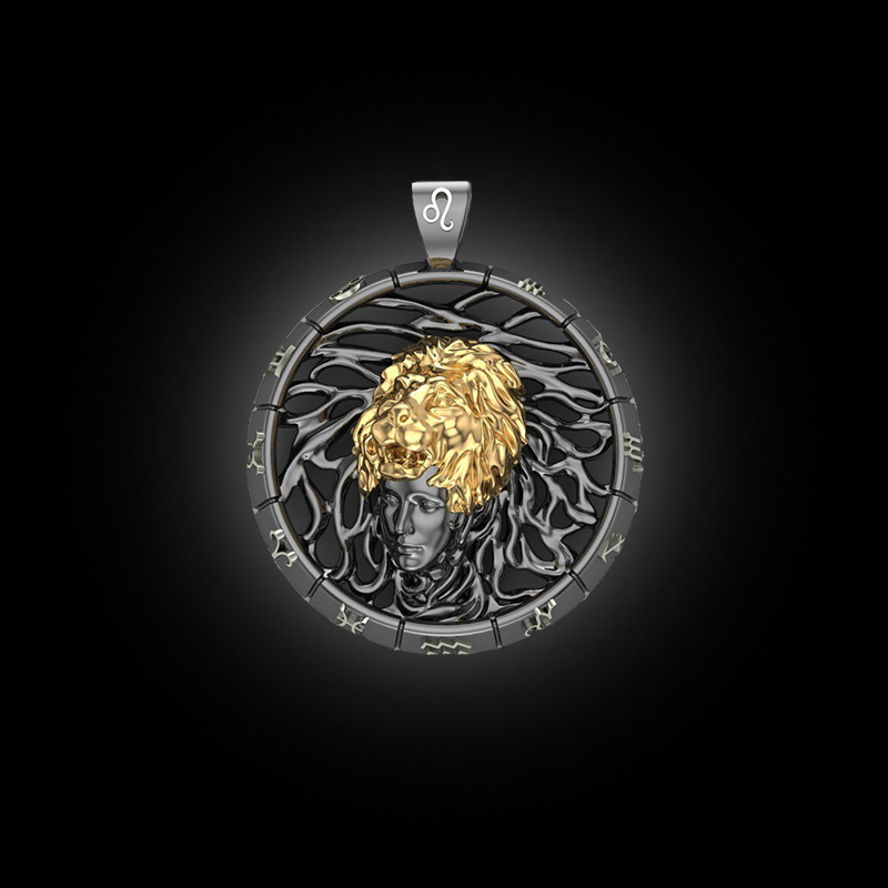 DYQ Jewelry 十二生肖系列 925银 14K金 项链吊坠 狮子座 3860