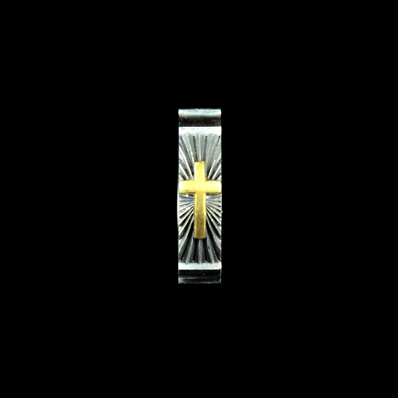 DYQ Jewelry 十字守护 925银 24K金 男士戒指