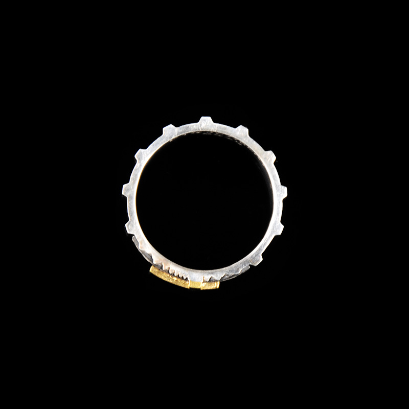 DYQ Jewelry 十字守护 925银 24K金 男士戒指