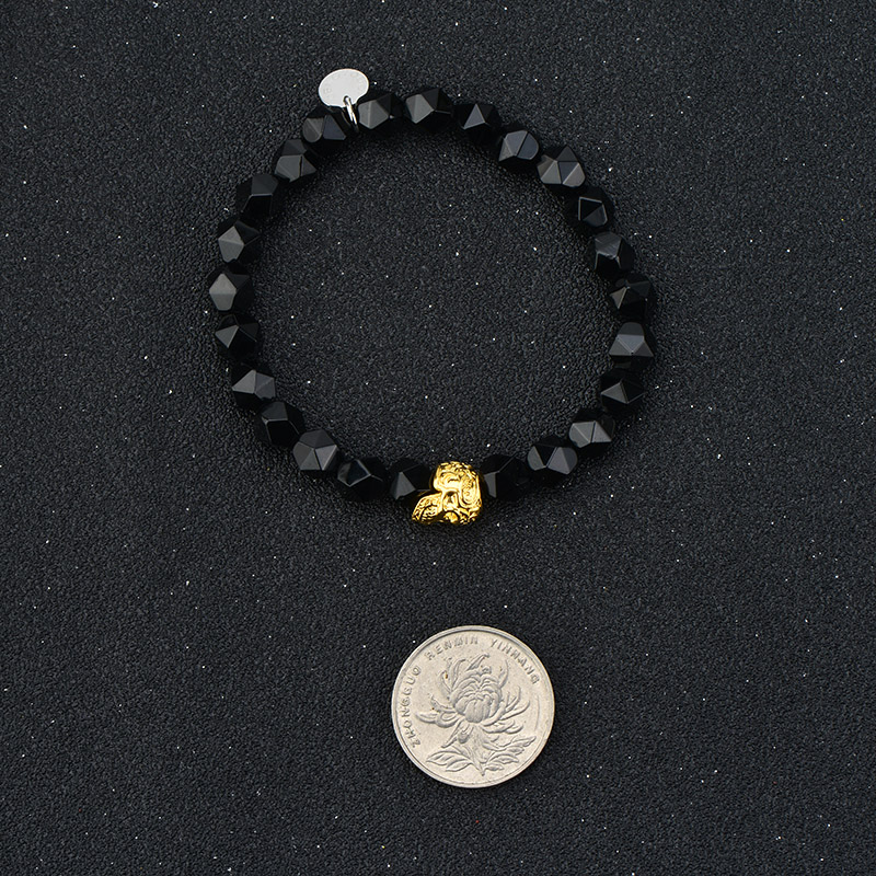 DYQ Jewelry 极简 菱形黑曜石男生手链