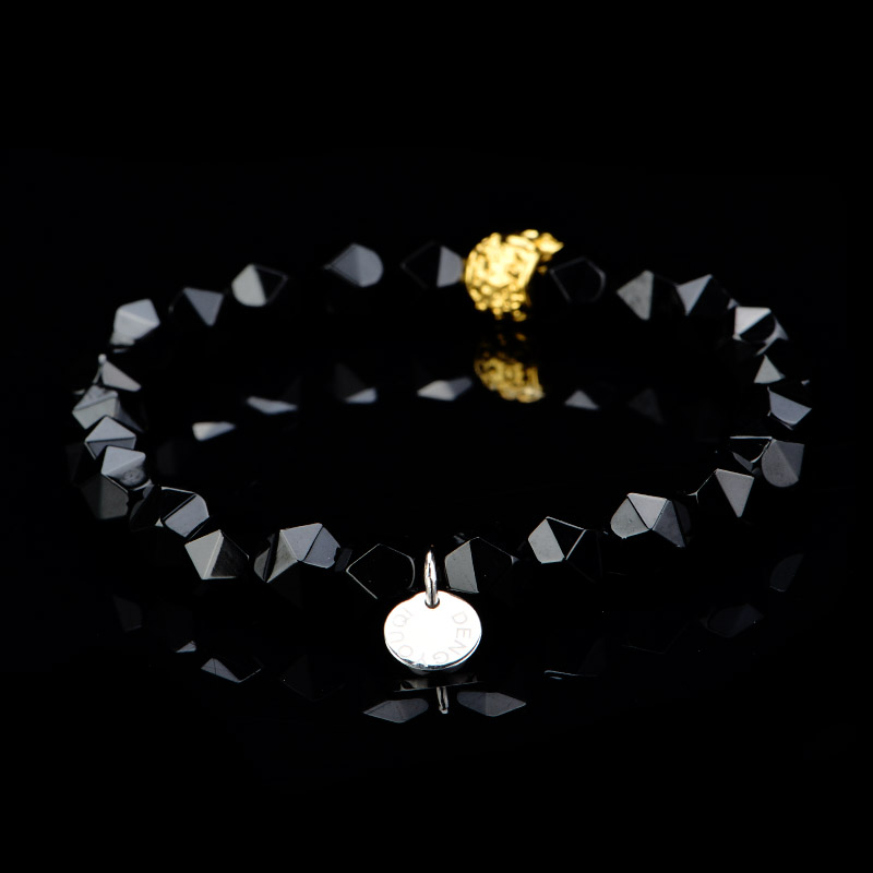 DYQ Jewelry 极简 菱形黑曜石男生手链
