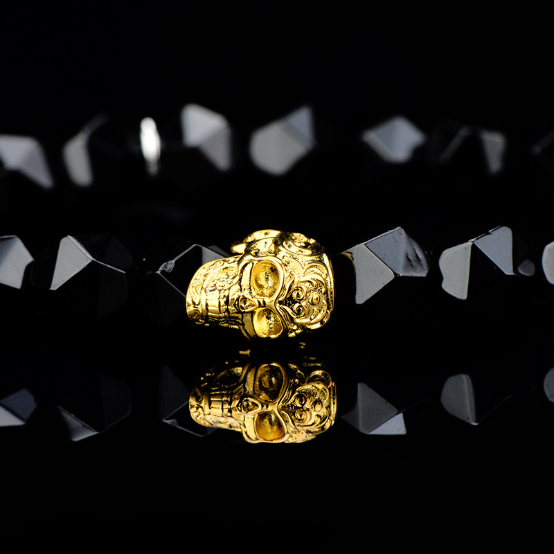 DYQ Jewelry 极简 菱形黑曜石男生手链