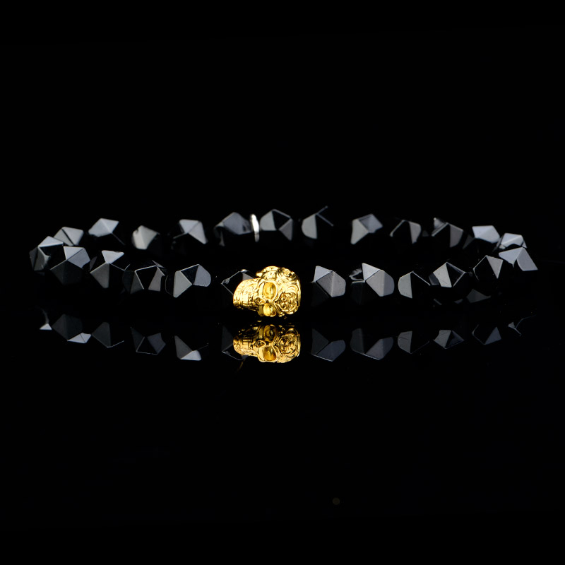 DYQ Jewelry 极简 菱形黑曜石男生手链