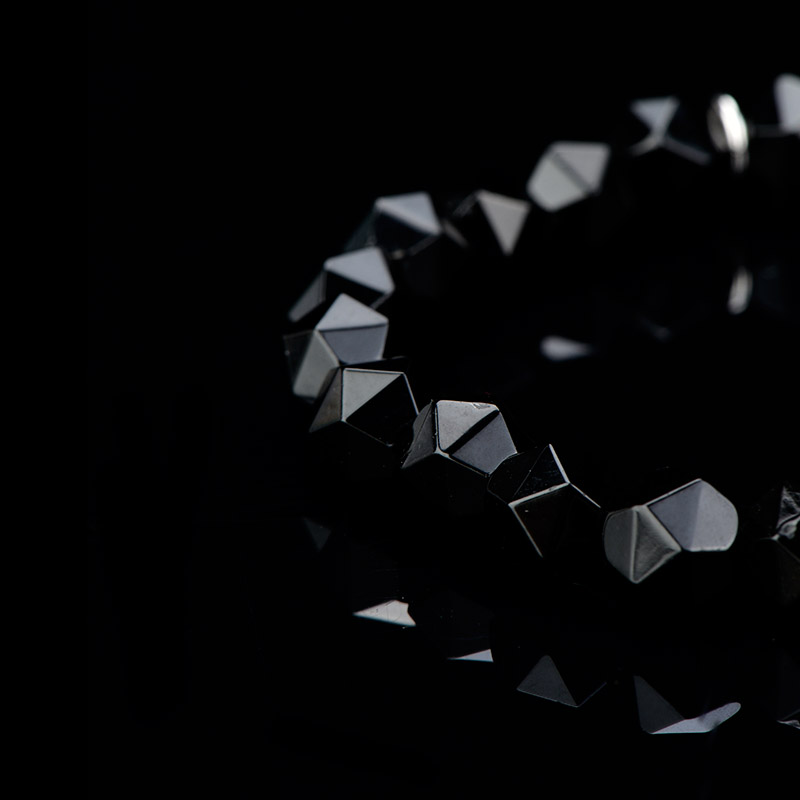 DYQ Jewelry 极简 菱形黑曜石男生手链