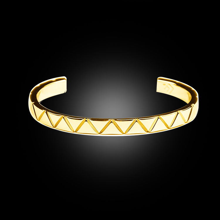 DYQ Jewelry 光束 18K黄金 男士极简轻奢手镯珠宝