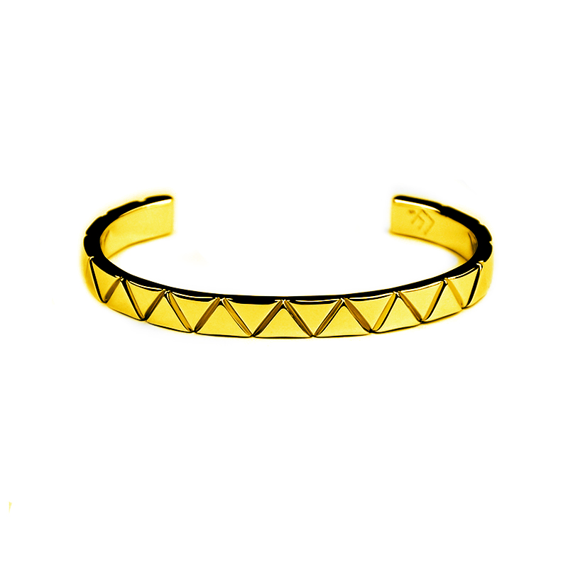 DYQ Jewelry 光束 24K黄金 男士极简轻奢手镯珠宝