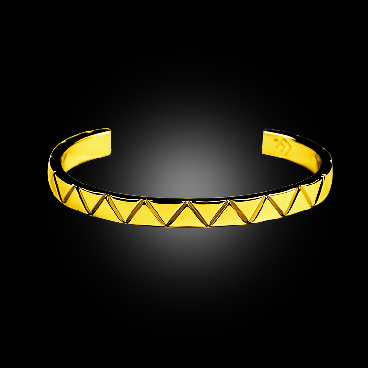 DYQ Jewelry 光束 24K黄金 男士极简轻奢手镯珠宝