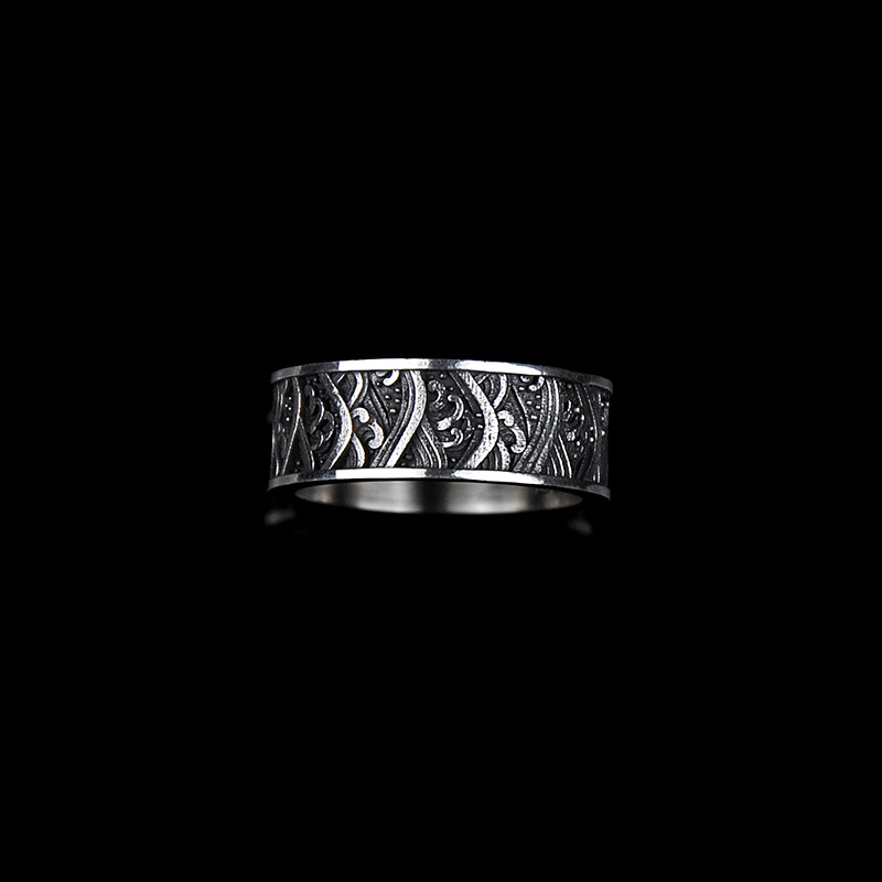 DYQ Jewelry 浪潮 925银 男士极简轻奢戒指