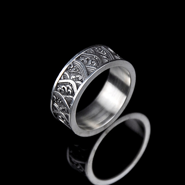 DYQ Jewelry 浪潮 925银 男士极简轻奢戒指