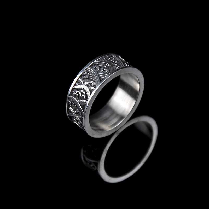 DYQ Jewelry 浪潮 925银 男士极简轻奢戒指
