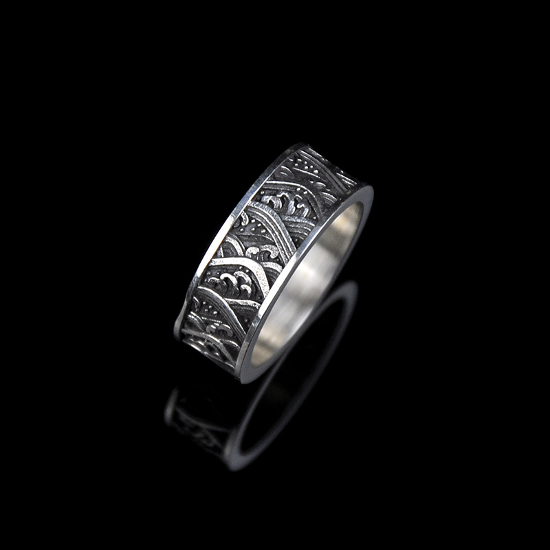 DYQ Jewelry 浪潮 925银 男士极简轻奢戒指