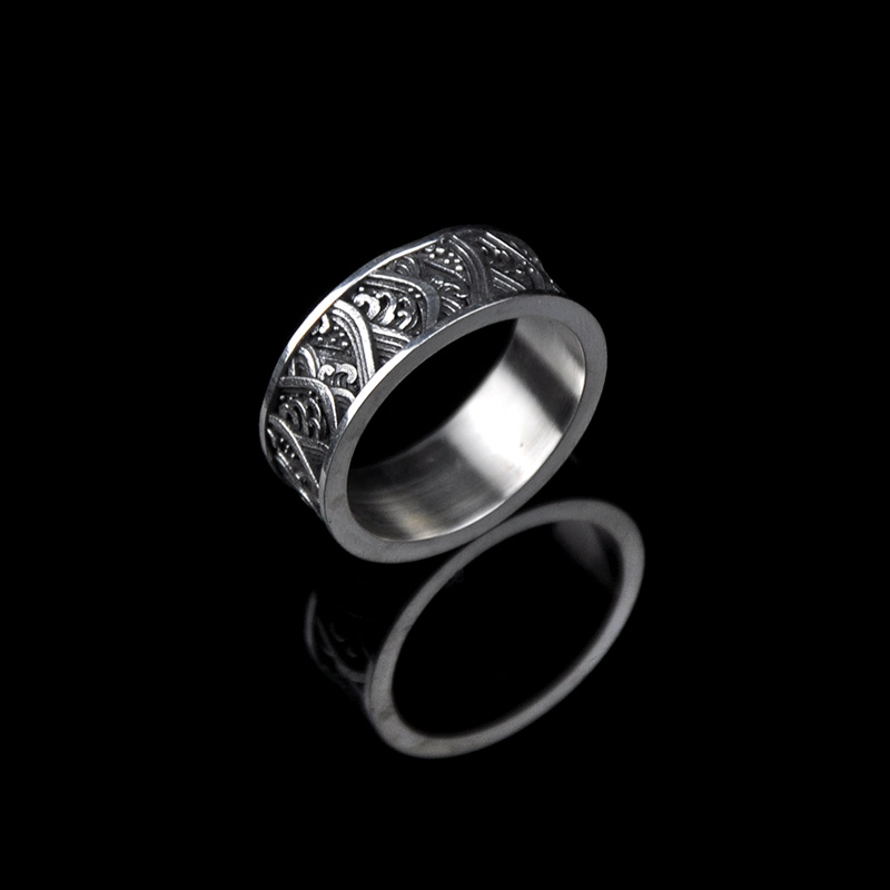 DYQ Jewelry 浪潮 925银 男士极简轻奢戒指