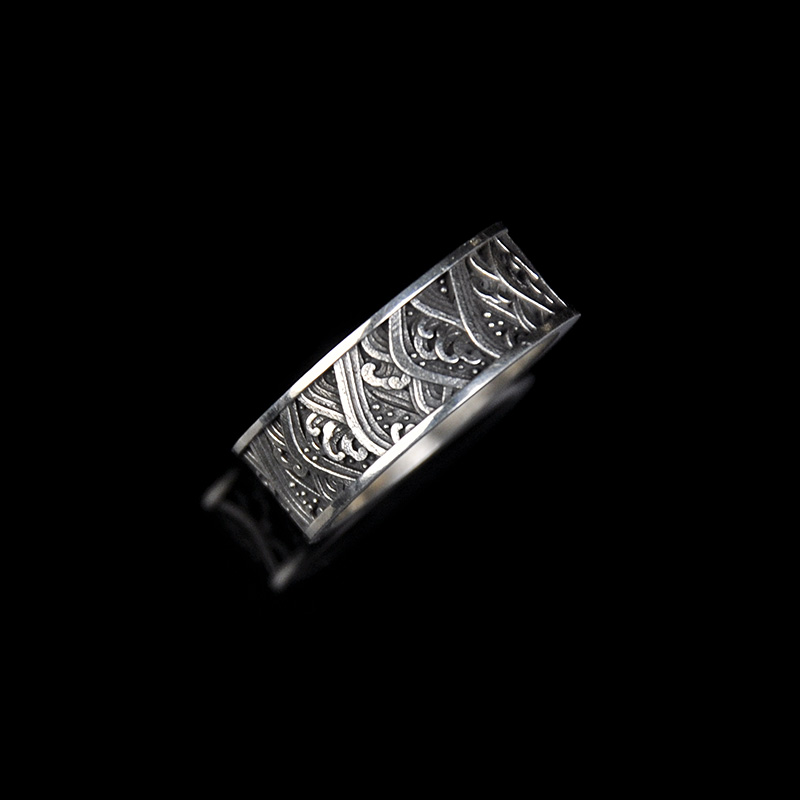 DYQ Jewelry 浪潮 925银 男士极简轻奢戒指
