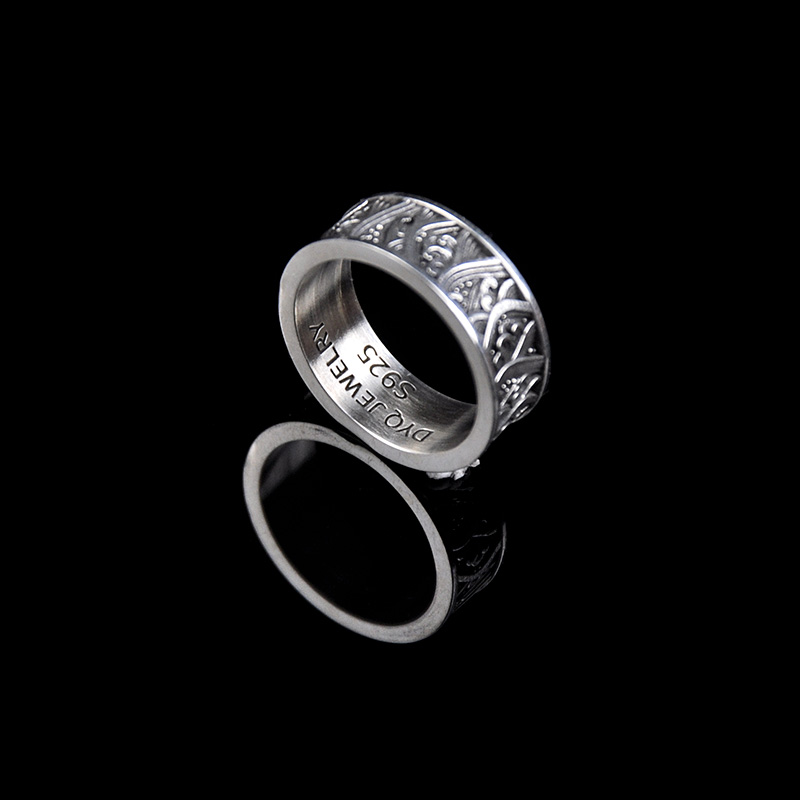 DYQ Jewelry 浪潮 925银 男士极简轻奢戒指