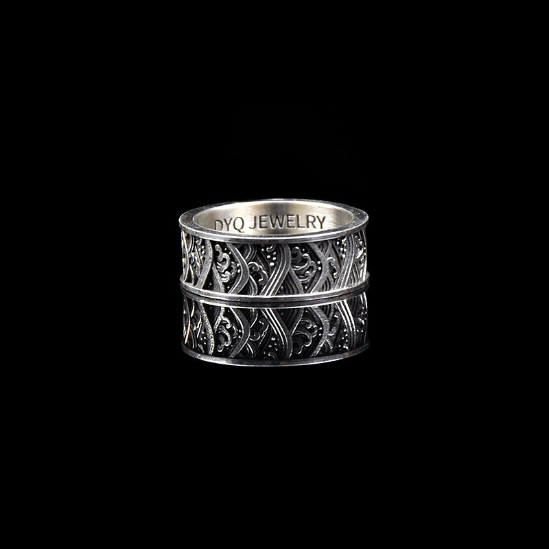 DYQ Jewelry 浪潮 925银 男士极简轻奢戒指