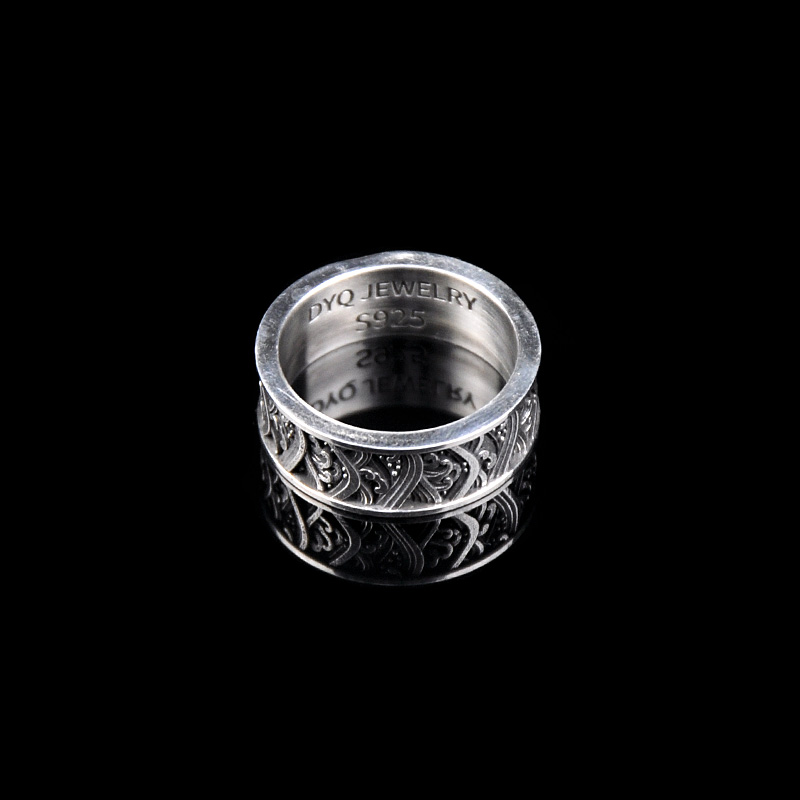 DYQ Jewelry 浪潮 925银 男士极简轻奢戒指
