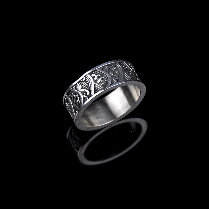 DYQ Jewelry 浪潮 925银 男士极简轻奢戒指