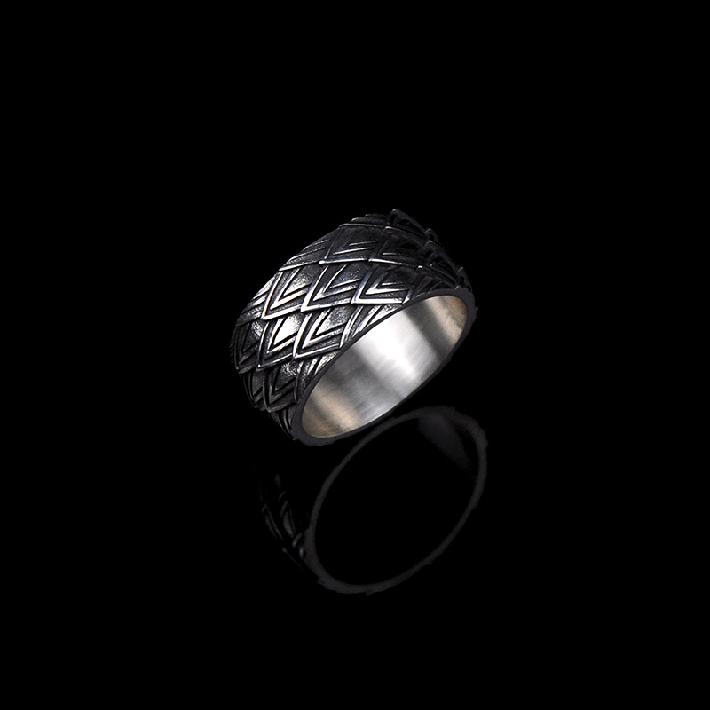 DYQ Jewelry 龙鳞 925银 男士极简轻奢戒指