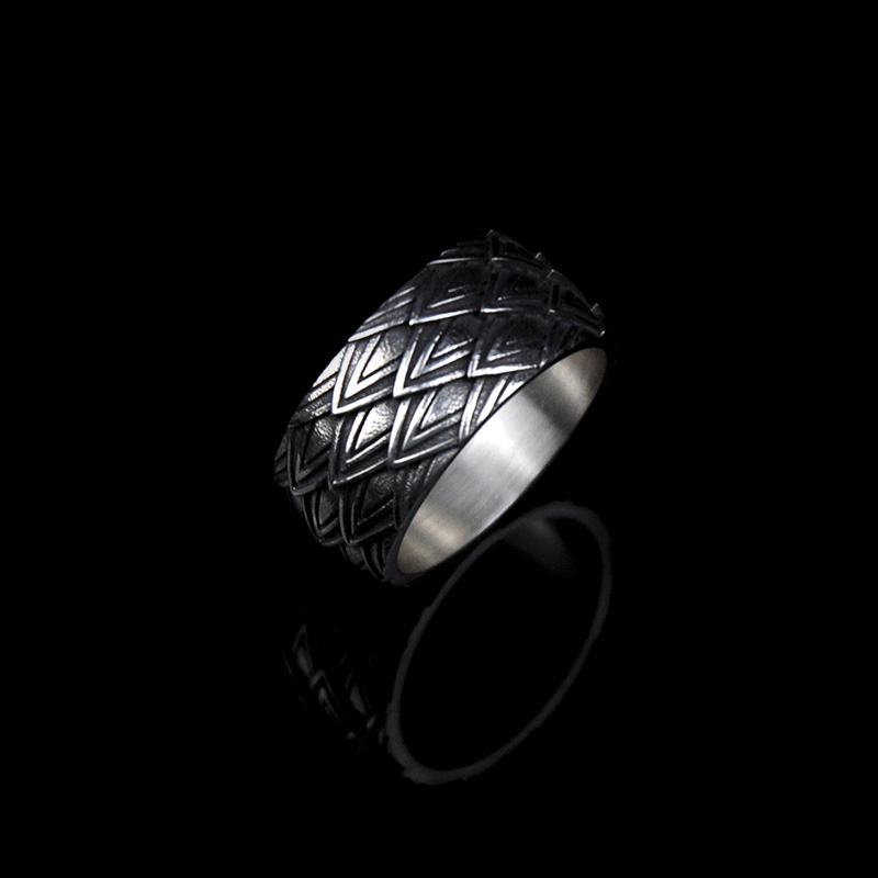 DYQ Jewelry 龙鳞 925银 男士极简轻奢戒指