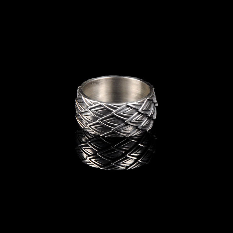 DYQ Jewelry 龙鳞 925银 男士极简轻奢戒指